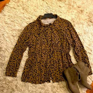 Maternity Leopard Button down Babydoll style